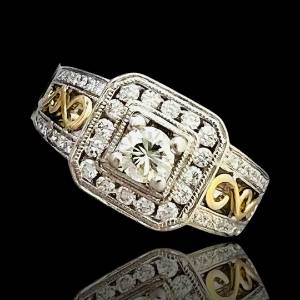 14k 2-Tone Diamond Ring