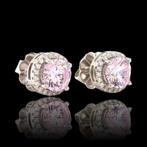 AZL Light Pink Halo Studs